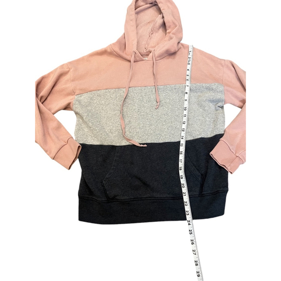 AMERICAN EAGLE Black Grey & Pink Colour Blocked Hooded Pullover Sweatshirt M - Picture 5 of 8
